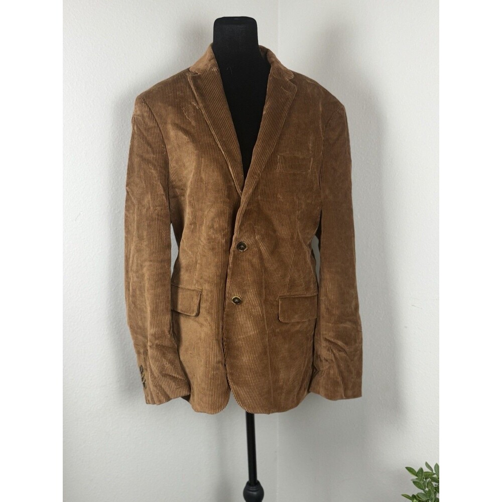MNG Man Corduroy Blazer Men’s 40R Slim Fit Brown Tan 2-Button Sport Coat